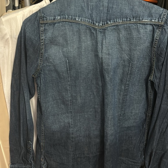Seven for all mankind, dark wash, denim shirt xs - Picture 9 of 11